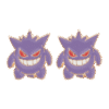 Pokemon Center Original Face Earrings - Pierced Earrings #43 Gengar