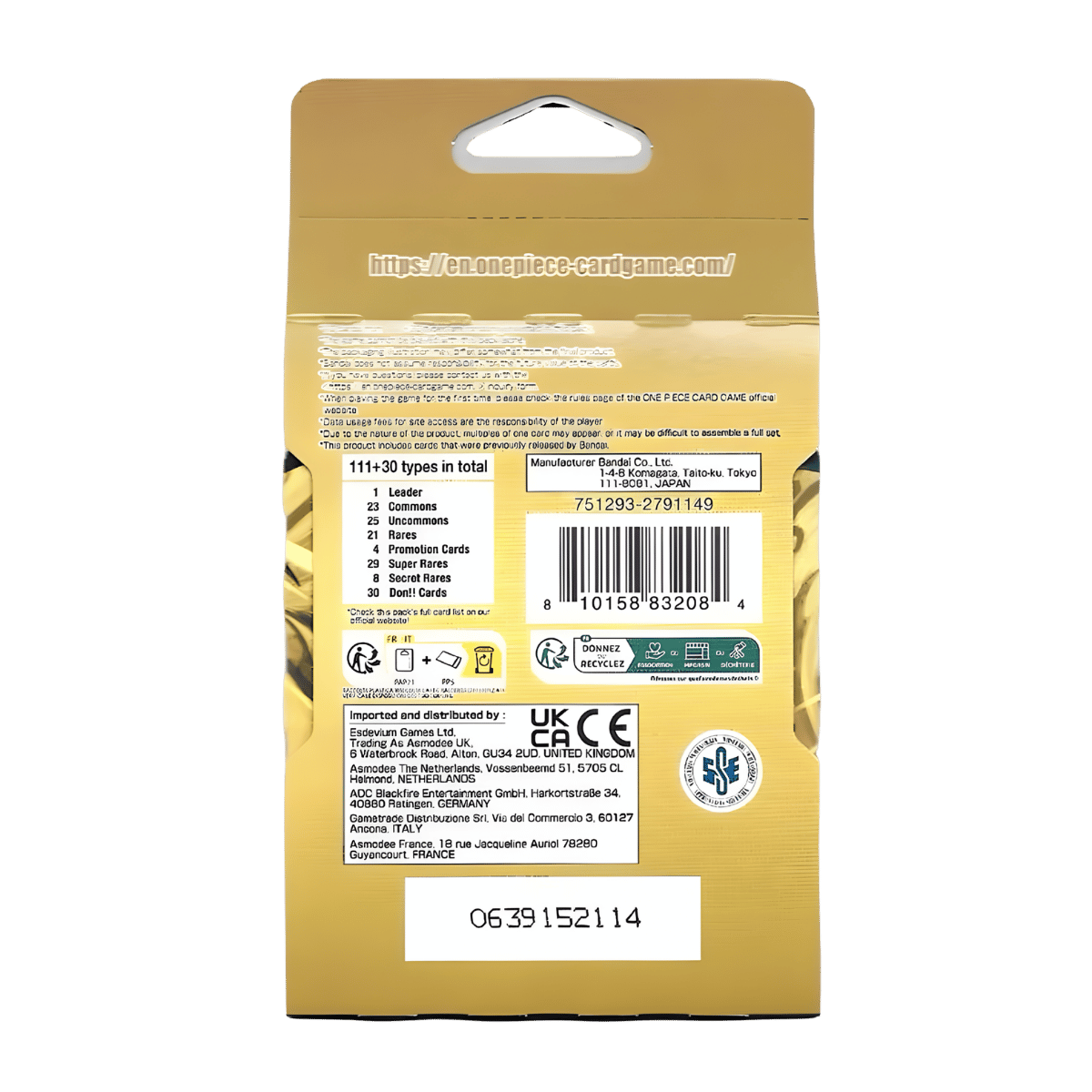 One Piece PRB-01 The Best Premium Sleeved Booster Pack | English back