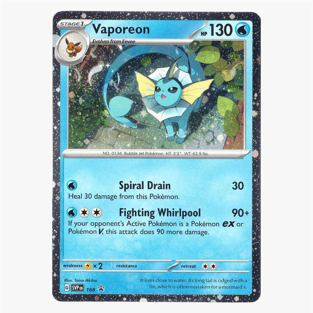 Vaporeon Cosmos Holo SVP 168 | Scarlet & Violet Promo Pokémon Card