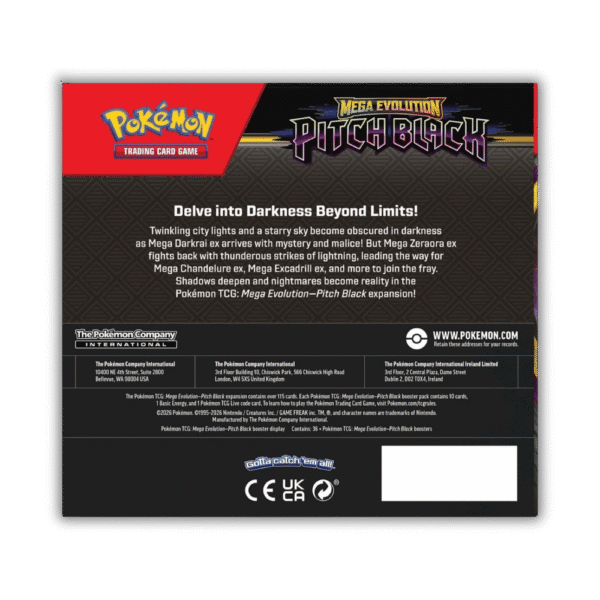 97 Pokémon TCG Mega Evolution | Pitch Black Booster Display Box (36 Packs)